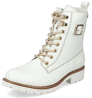 Rieker Femme Bottines Y9126, Dame Bottines,Hydrofuge,riekerTEX,Bottes,Demi-Bottes,Bottillon,Plat,Blanc (Weiss / 80),39 EU / 6 UK