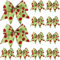 LATERN 24 Piezas Rojo Verde Arcos de Navidad, 15CM Arcos de Coronas Navideñas Grandes Lazos de Puntos de Árbol de Navidad Adornos de Cintas para Guirnalda de Navidad Boda Fiesta Regalo Envase (Punto)
