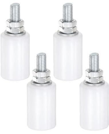 QUARKZMAN Guide de Rouleau de Portail Coulissant 2,4 avec Support en Forme de L pour Roues de Porte Coulissante Sur Rails en Acier en Angle et Rails Ronds - 4 Ensembles