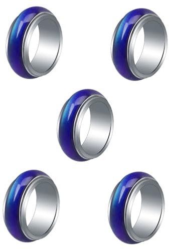 PACKOVE 5St Thermochromer trendiger Schmuck Herrenringe aus Edelstahl Edelstahlschmuck Modeschmuck Freundschaftsring Gefühlsring Stimmungsringe für Charme männlich Kupfer