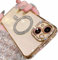 Tybiky Kompatibel mit iPhone 13 Pro Max Handyhülle, Diamant Glitter Pailletten Mag-Safe Magnetische Transparent Schutzhülle, Weiche TPU Dünn Stoßfest Abdeckung Glänzend Strass Case, Gold