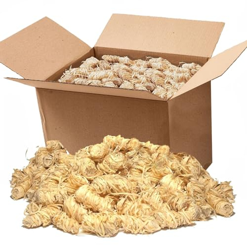 EcoXFire Öko-Anzündwolle Anzünder Öko Holzwolle Anzündwolle Kaminanzünder Bioanzünder Holzanzünder Grillanzünder 5 kg