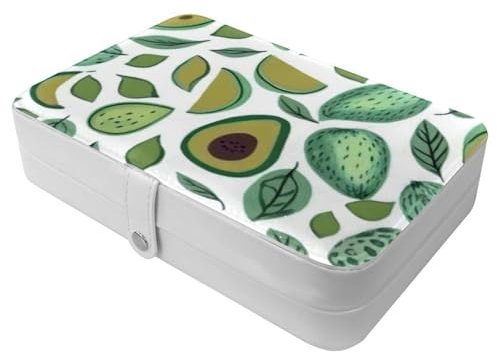Fresh Avocado-899 Reise-Schmuckschatulle, tragbare Schatztruhe für Ringe, Ohrringe, Halsketten. Tolles Geschenk für Frauen, die gerne reisen, große Organizer-Hülle, 1 Packung