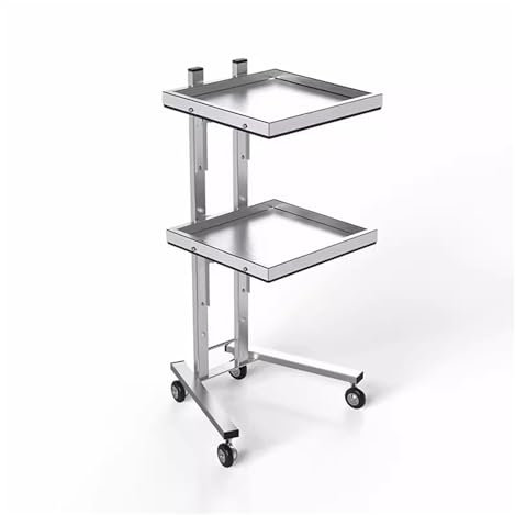 Chariot à roulettes en acier inoxydable à 3 étages avec roulettes pour salon de beauté et rangement de cuisine