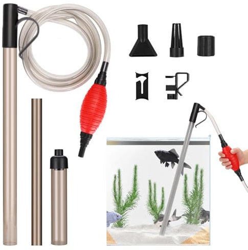 Geoyien Mulmsauger Aquarium, Aquarium Sauger, 10-in-1 Aquarium Wasserwechsel, Schnellwasserwechsler, Aquarium Sandstaubsauger Set, Aquarium Siphon Staubsauger zum Wasserwechsel, Reinigen von Kies