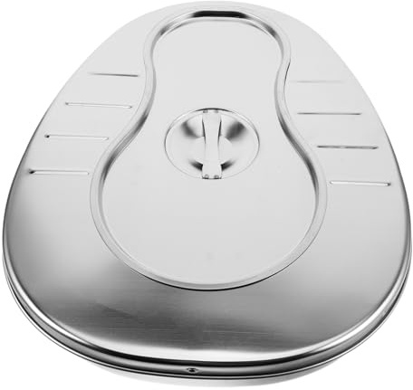 FOMIYES Edelstahl Bettpfanne für Erwachsene mit Deckel Robuste und Leichte Metallpfanne für Bettlägerige Patienten und Senioren Geeignet für Zuhause und Pflegeheime