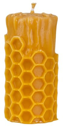 BeesWax World – Vela artesanal de cera de abeja 100% natural, con mecha de algodón, decorativa, sostenible, varias formas (Gota de miel – Altura: ~135 mm, Ø: ~60 mm)
