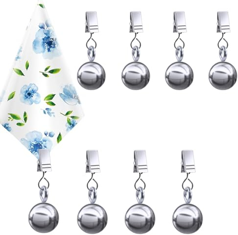 QoTang 8 Stück Tischdeckenbeschwerer,Tischtuchgewichte mit MetallclipTischtuchklammer Outdoor,Tischdeckenhalter für Familie Party Hochzeit Garten Picknick