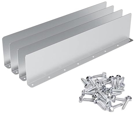 Eventerde Gutter Valley Lot de 4 dévidoir de gouttière en aluminium Protection anti-éclaboussures 40 x 9 cm Protection contre les débordements d'eau de pluie de renvoi pour les et toits