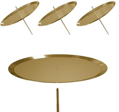 Adventskranz Kerzenhalter, 7.5cm Bronze Adventskerzenhalter Metall Kerzenleuchter 4 Stück, für Adventskranz Weihnachten Kerzenteller Mit Dorn