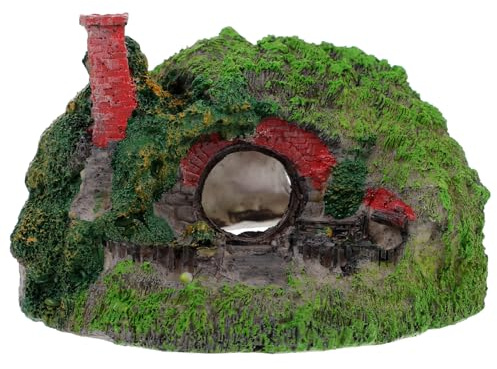 VICASKY Grotte Décorative Aquarium Résistante à Usure Résine Cachette Compacte pour Poissons Décoration de Bureau Paysage Naturel pour Aquarium Poissons Safe Fish Cave