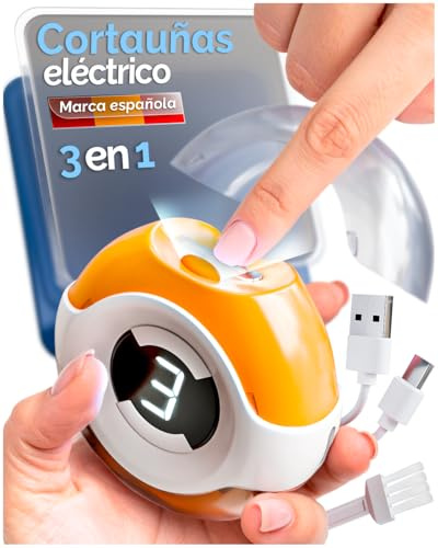 NEXUN Coupe-Ongles Électrique 3 En 1 Pour Mains Et Pieds Avec Lime Intégrée Et Lumière LED, 3 Vitesses Réglables, Pour Homme Femme Enfants