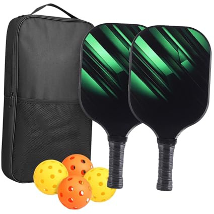 BEALIFE Lättviktsracketset i glasfiber med pickleball, inklusive racketar och bollar, skolträning och utomhussporter, utomhussporter och fitnessracketar för vuxna
