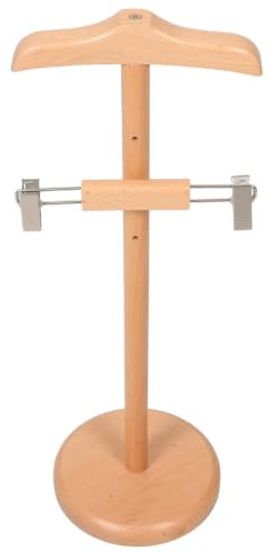 ROMISBABA Träklädhängare för Pojke med Justerbar Höjd Klädställning i Bokträ för Babykläder och Barnkläder Multifunktionell Display för och Hem