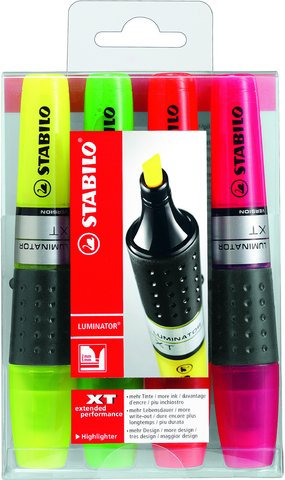 Stabilo Luminator Textmarker, breite Spitze, 4 Stück