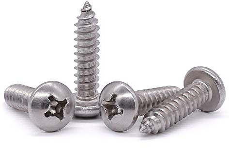 #8 x 1/2 Pan Head Sheet Metal Screws, 304 Stainless Steel 18-8, Phillips Drive, Self Tapping, Corrosion Resistant Screws for Wood Sheet Metal, Pack of 100