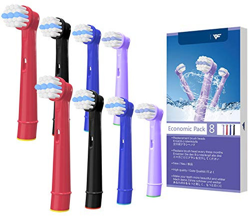 WuYan Ersatz-Zahnbürstenköpfe kompatibel für Oral B, elektrische Zahnbürstenköpfe für Braun, 8 Stück Power Zahnbürstenköpfe für Erwachsene