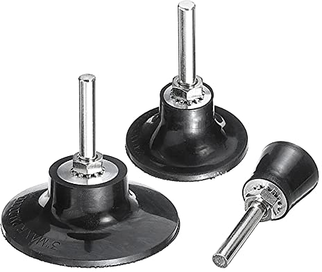 Mesee Roloc-Scheibenhalter-Set, 3-teilig, 0,6 cm Schaft, Schnellwechselscheiben-Adapter, 2,5 cm, 5,1 cm, 7,6 cm, Roloc-Lock, drehbare Schleifscheiben-Halterung für Schleifmaschinen-Zubehör