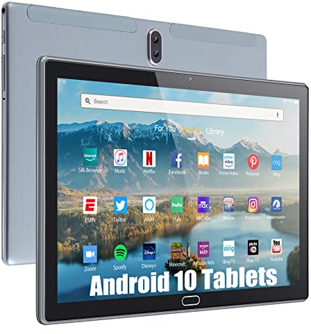 TPSPAD Tablet 10 Pouces Android, tablettes HD avec 2 Go de RAM 32 Go ROM, 2MP + 5MP Double Appareil Photo, processeur Quad Core, WiFi, Bluetooth, Batterie de 5000mAh