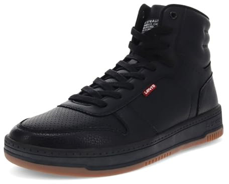Levi's Men's Drive Hi Sneaker, Black/Gum, 9.5 UK