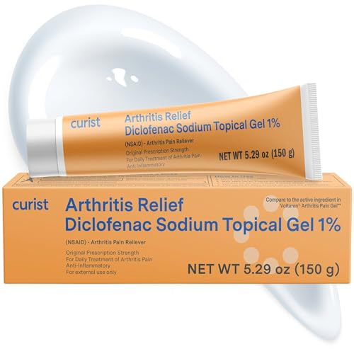 Curist Diclofenac Sodium Topical Gel 1 Percent 150g for Arthritis Pain - Joint Pain Relief for Hand/Foot Pain, Knee/Elbow Pain & Ankle Pain - 1% - 5.29oz