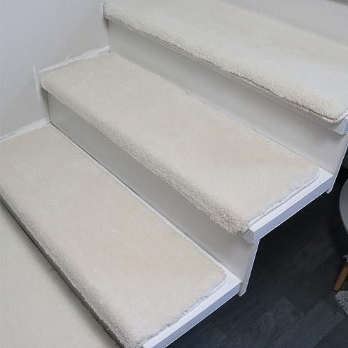 1pc Treppenstufen Matten,Stufenmatten Innen Weiche Treppenteppich für Holzstufen Anti-Rutsch Treppen-Teppich Modern Dick Selbstklebend Teppichfliesen Rutschfest Stufenschutz Stufenteppich E 90x24cm