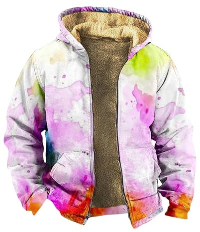 KONG JIMFAN Puffer Jacke Herren Zip Hoodie Herren Motorradbekleidung Herren Set Herren Blouson Jacke Jacke Männer Herren-Jacken Swetchert Jacke Herren Fleece Zip Jacken Herren Winter(White,3XL)