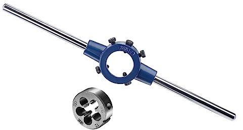 CoCud Juego de Machos Y Terrajas 9/16-12 Unc Terraja para Rosca Y Ajuste 26mm-38mm Od / M12-m16 Juego de Llaves para Terrajas Aplicaciones: para Reparación Roscas 1 Juego