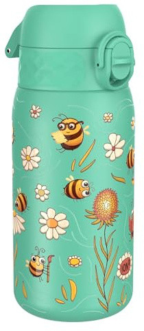 ION8 Vattenflaska Termos Stål, 320 ml/11 oz, Läcksäker, Lätt att Öppna, Säkert Lås, Diskmaskinssäker, Bärhandtag, Hygieniskt Lock, Drickflaska Metall, Hållbar, Rostfritt Stål, Bin