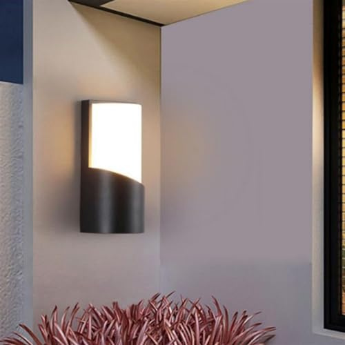 Outdoor Lighting Modern LED Waterproof Outdoor Wall Mount Matte Black Exterior Porch Wall Light 7W Half Cylinder Light Fixture Outside Light for Garage Patio Yard Front Door Entryway House Stair ( Col