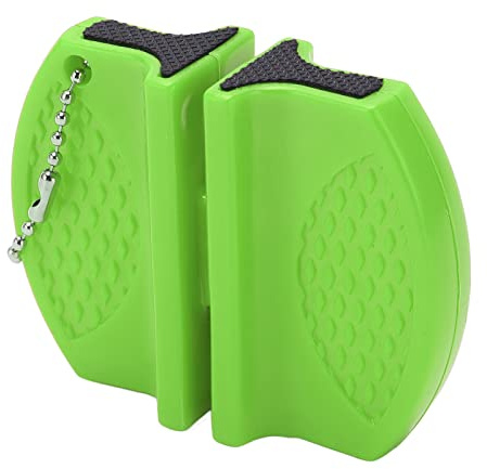 Mini Affûteur de Couteaux Portable, Outil de Poche Multifonctionnel pour une Utilisation en Extérieur, pour le Camping (Vert)