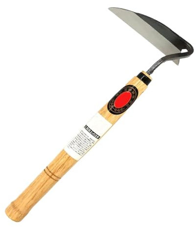 Uhngw Falce da diserbo da giardinaggio, attrezzo da giardino con falce,Tagliacon falce a mano - Taglierina in acciaio con falce a manico lungo, zappa a mano con falce per, utensili manuali per