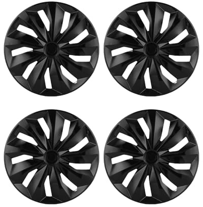 ABX Hubcaps,16 inch hubcaps Set of 4, Wheel Rim Cover ABS Material, Snap On Car Truck SUV Replacement, for Toyota Camry Nissan Mazda etc, Black