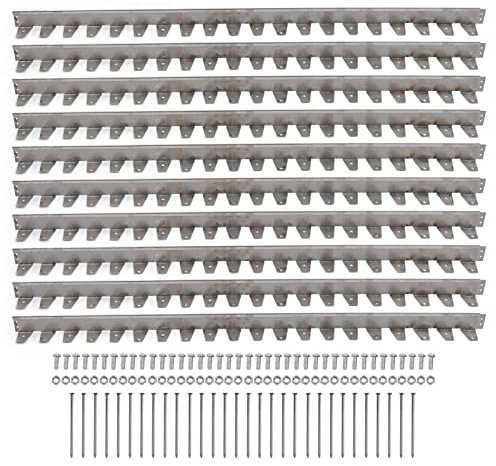Lot de 10 bordures de jardin en acier inoxydable - Facile à installer - Design sans creusement - Taille M