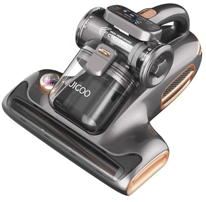 JIGOO T600 Mattress Vacuum Cleaner with UV Light, 700W/15kPa Hot Air & 99.9% Allergen Removal, 60°C Sanitization for Beds/Sofas/Carpets, Air Purification-Aroma Negative Ion