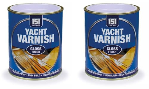PEBBLE HUG Yacht Varnish Gloss Finish Paint, UV-Resistant, Easy to Apply, Perfect for Boat Decks, Furniture, Wood Projects, Interior & Exterior Use, 300ml, (2 Pcs)