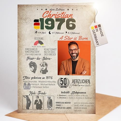 myDreamwork Premium Geburtstagskarte zum 50. Geburtstag - Geschenke zum 50 Geburtstag - Geburtstag 50 Mann, Geburtstag 50 Frau - Geburtstagskarte 50 Jahre - 1976 Geschenkidee (DIN-A5)