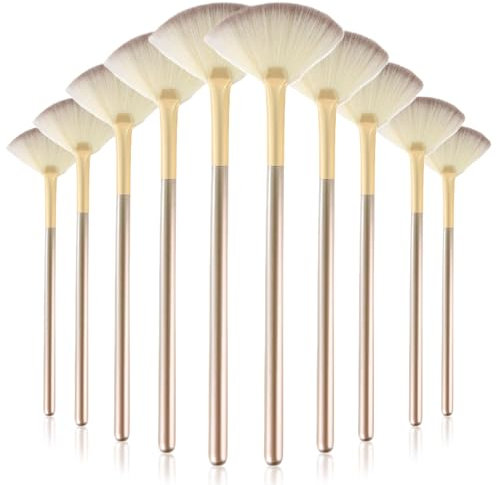 10PCS Face Mask Brush,Silicone Fan Brushes Ultra Slim Soft Facial Fan Applicator Brushes with Wooden Handles Professional Makeup Applicator Brush for Applying Facial Mask,Eye Mask,Serum or DIY