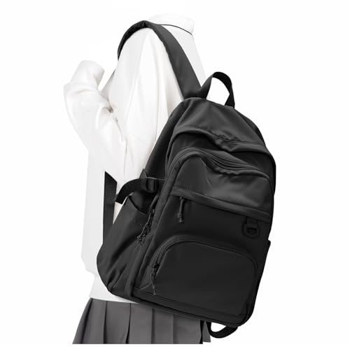 Lendolk Schwarzer Rucksack Herren mit Laptopfach,wasserdicht Rucksäcke Damen Schulrucksack Teenager Mädchen Jungen, Großer Uni Rucksack mit vielen fächern