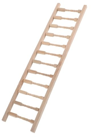 SKISUNO Escabeau en Bois pour Maison De Poupée : Échelle 1/12, Mini Échelle De Jardin Miniature, Accessoire De Meubles pour Maison De Jeu pour Enfants, Bricolage, Artisanat Et Décoration
