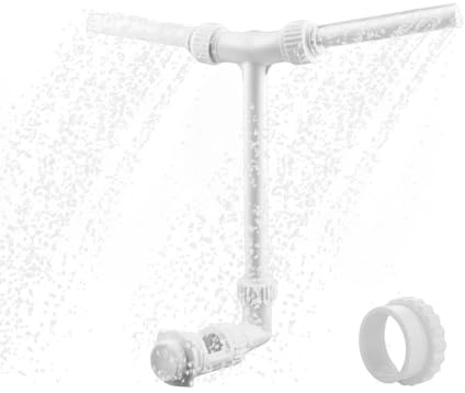 Fuente Doble para Piscina - Aspersor 360° Ajustable con Boquillas Dinámicas PVC - Refresca Y Decora Patios/Jardines Montaje En 5 Min Ideal para Terrazas En Verano. Incluye Bomba Y Adaptador.