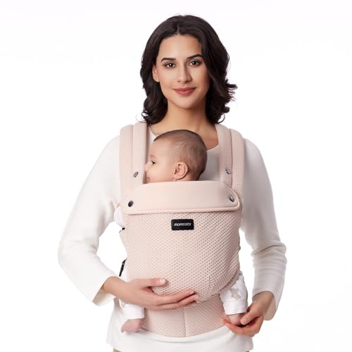 Momcozy Portabebés de Malla Transpirable, Ergonómico y Ligero, para Bebés de 3–24 Meses con Diseño de Espalda en X y Soporte Lumbar Mejorado, Comodidad Todo el Día para Crianza con Manos Libres