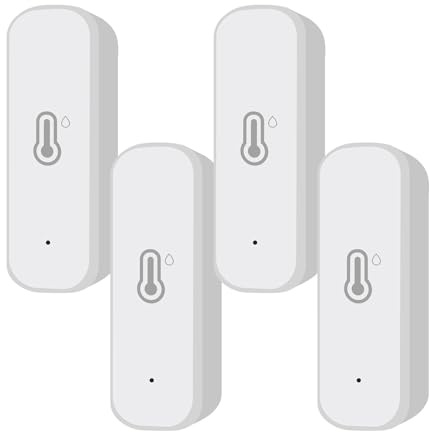 4 PCS capteurs hygromètre thermomètre, pour détecteur intelligent de température et d'humidité Zigbee, capteur d'intérieur sans fil autocollant avec Alarme de Notification D'application à Distance