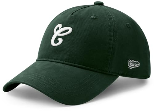 CLAPE Basecap män kvinnor bomull basebollkeps solhatt hatt med klassiskt brätte böjd justerbar UV-skydd keps, CLBB01-mörkgrön, one size