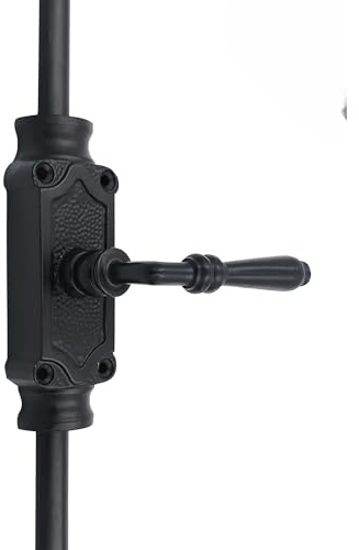 SIGNATURE IRONMONGERY Lever Handle Window Cast Iron Cremone Bolt | Black Powder Coated Hardware for Windows Up to 6 Feet | Durable & Stylish Design for Enhanced Security | Right Hand Configuration