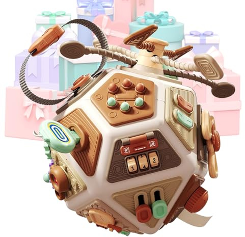 Raypontia Cubo De Actividades Bebé - Juego Educativo Preescolar,Juguetes Sensoriales De Cubo Ocupado para Niños Pequeños - para Niños Niñas Bebés +6 Meses Infantiles