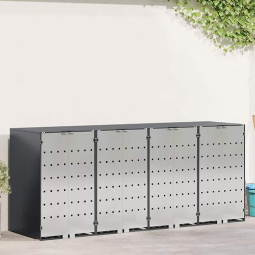 Générique Rangement de Poubelle à roulettes pour 3 poubelles Anthracite,Maison & Jardin,Produits ménagers,Accessoires pour conteneurs à déchets,Cache-conteneurs à déchets,Anthracite,88.4 KG,3394780