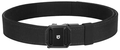 FAIRWIN Tactical Gun Belt, Ratchet CCW EDC Stiff Heavy Duty Work 1.5 Battle Concealed Carry Rigid Patented Nylon Men Belts