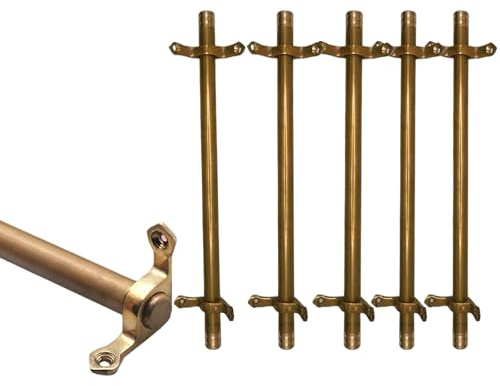Säkringsstång i mässing för trappmattor, 3/5/13/15-pack, halkfri och hållbar, enkel gör-det-själv-installation för hotell/konstgalleri (5 st, 107 cm (42 tum))