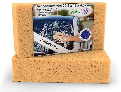 Kitchen Helpis Tolles Set mit 2 Auto-Schwamm, 22,5 x 12 x 4,5 cm, Autowaschschwamm, kratzfester Autoschwamm, großer Schwamm, Autoschwamm, professioneller Autoschwamm